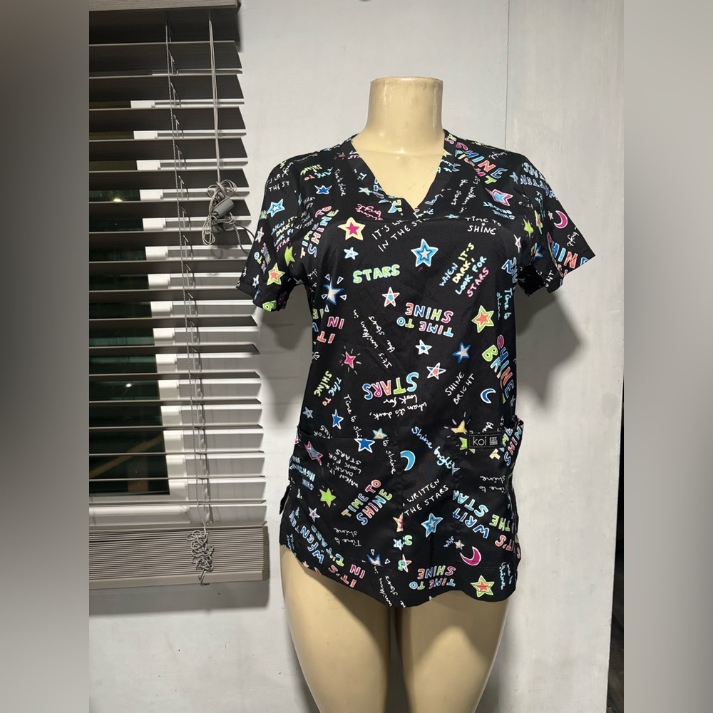 Koi Multicolor Graphic Women's Short Sleeve Tee - Picture 2 of 8